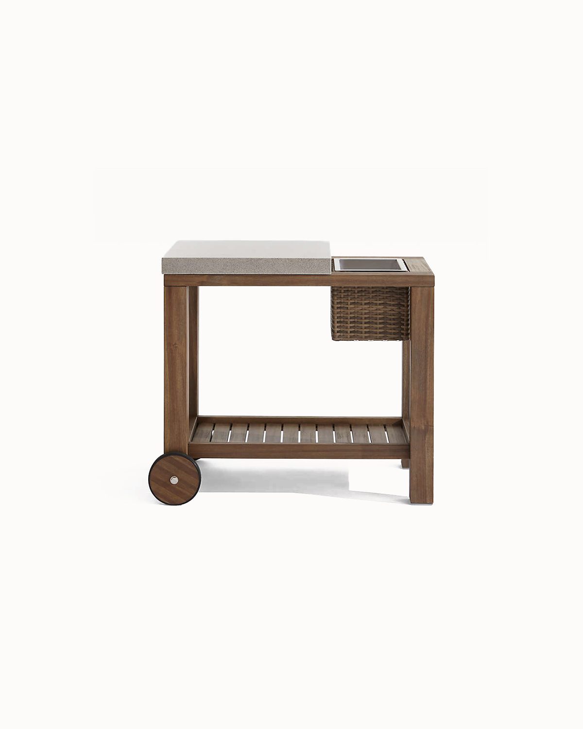 Palisade Minimal Wood Outdoor Bar Cart