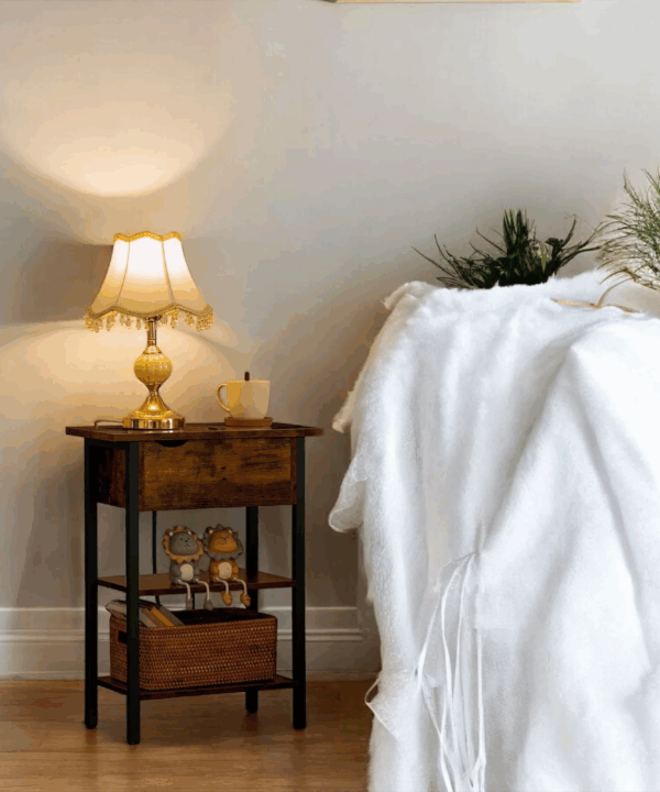 Smart Charging Nightstand Hidden Storage and USB Ports